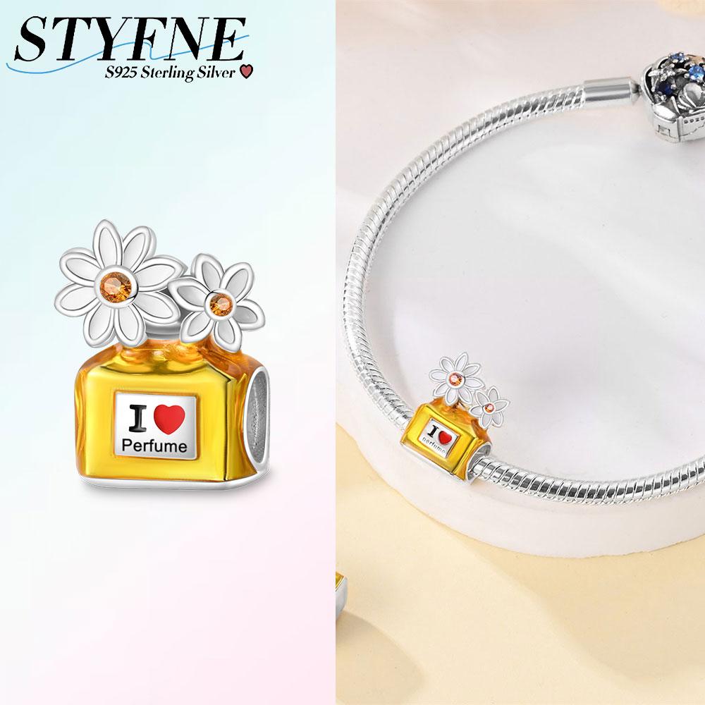 Perfume Bottle Daisy Charms Copper Original Beads Fit Originalcharms Bracelet Beads Jewelry Gifts For Women
