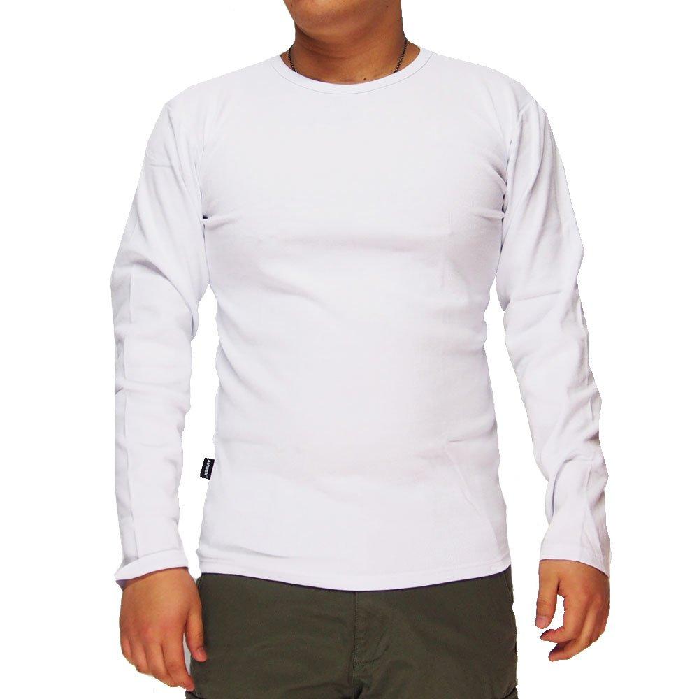AVIREX Повседневная однотонная футболка с длинным рукавом и круглым вырезом/Длинная футболка/6153481--01 Белый--XL
