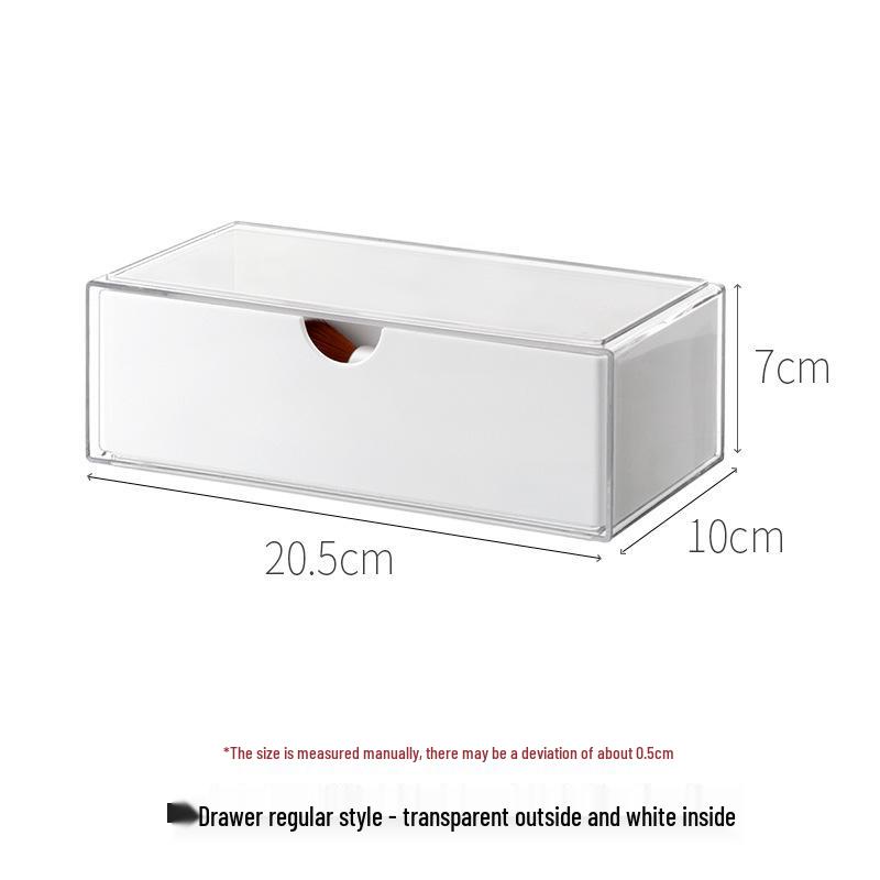 Transparent Mirror Cabinet Organizer: Narrow Cosmetic Drawer & Office Pen Holder