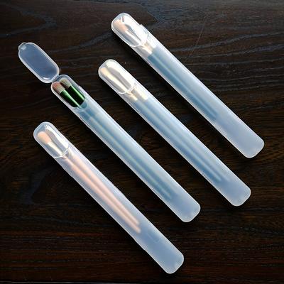 1pc Long Makeup Organizer Box with Open-Cap Design - Clear Cylinder Storage Case for Eyeshadow Brushes, Beauty Blenders, Applicators