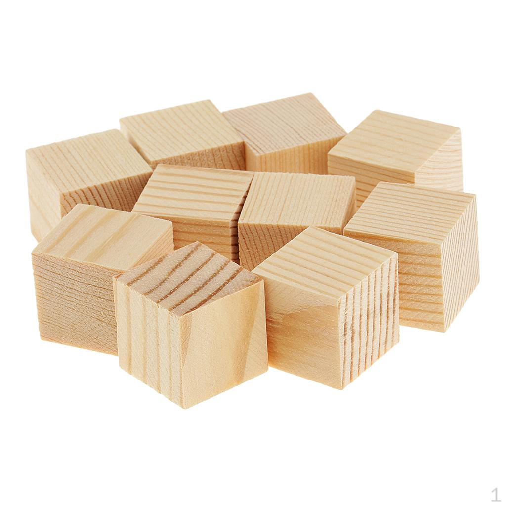 Blocks Unfinished Wooden Cubes For Hobbies Model Making Craft