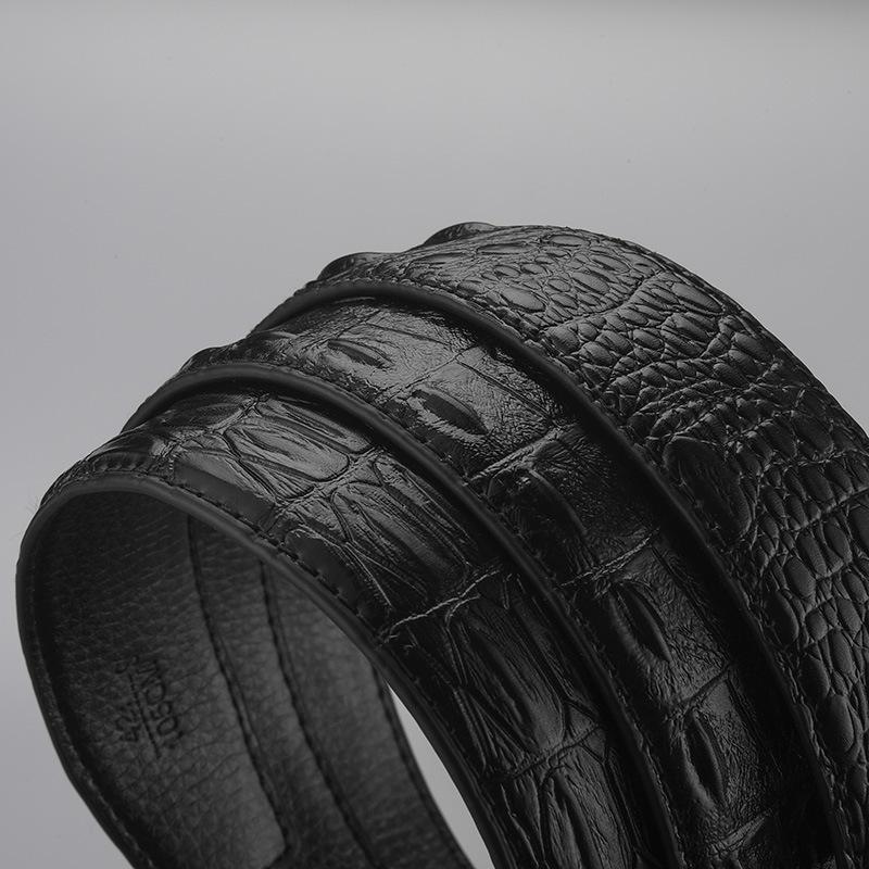 Belt Men'S Business High-End Leather Alligator Pattern Automatic Buckle Belt Embossing