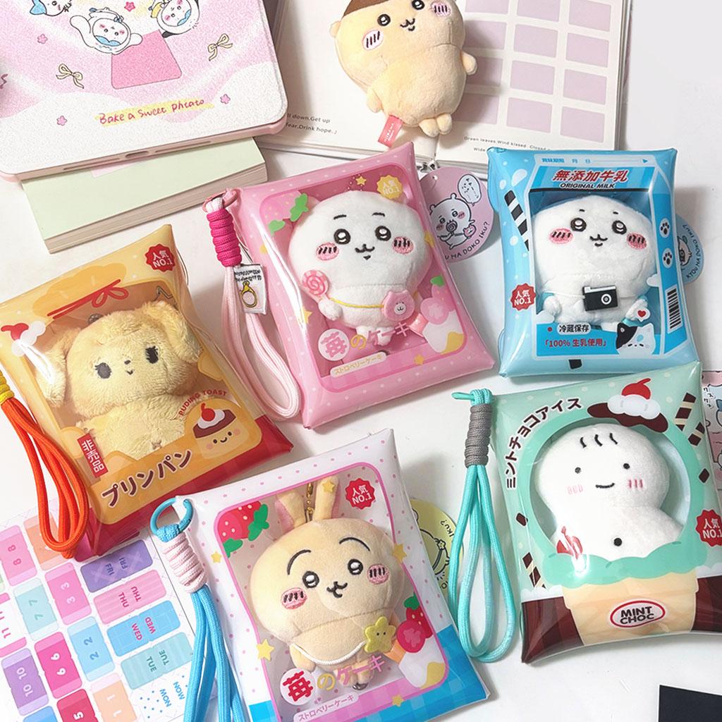 Kawaii Toast Doll Bags for Girls Toys Storage Pink Strawberry Cake Bag 13cm Doll Storage Bags Japan Style New Arrival Wholesales