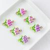 16x20mm Colorful Tulip Oil Drip Alloy Pendant for DIY Jewelry Crafting