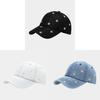 Embroidered Daisy Flower Denim Baseball Hat With Sunshade For Casual Day Out