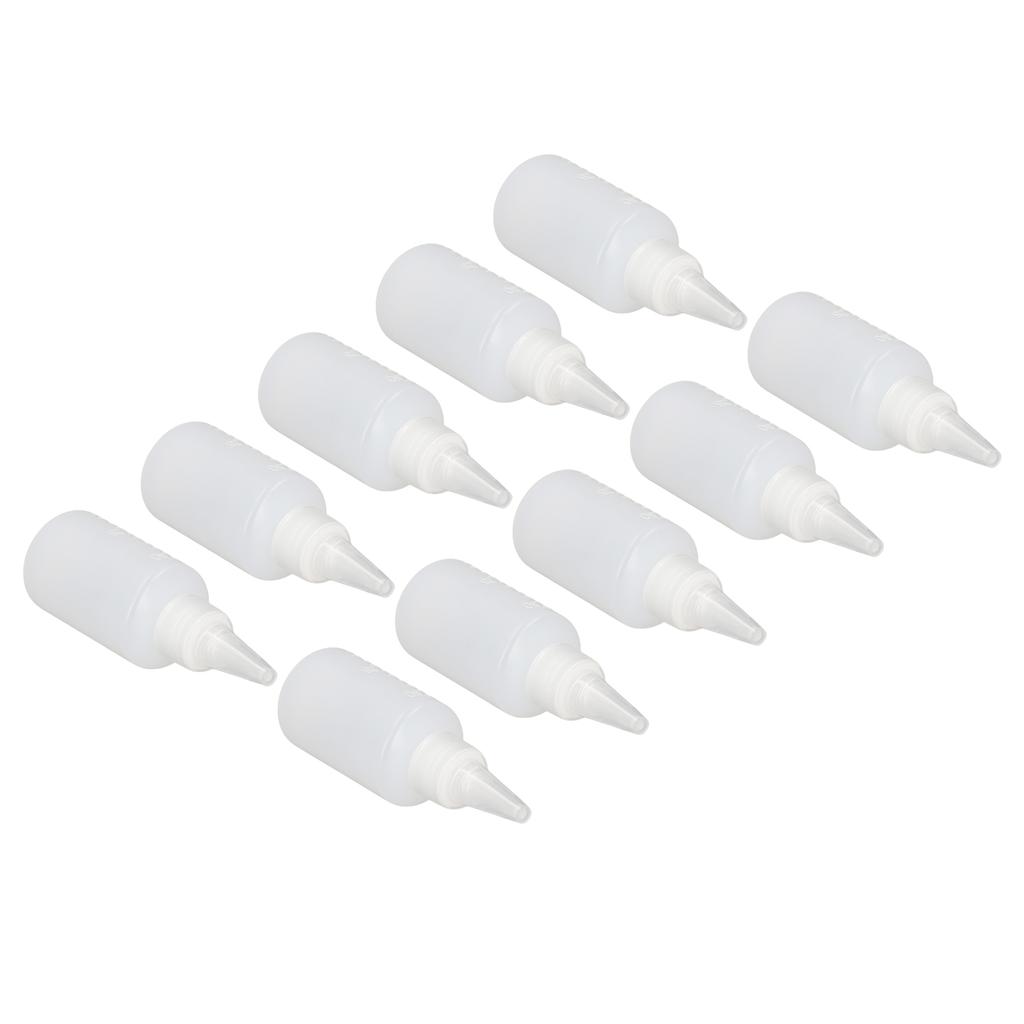 100PCS 50ml Empty Squeeze Bottles with Scale Semi Transparent Plastic Liquid Dispensing Container for Dye Oil Ink Paint