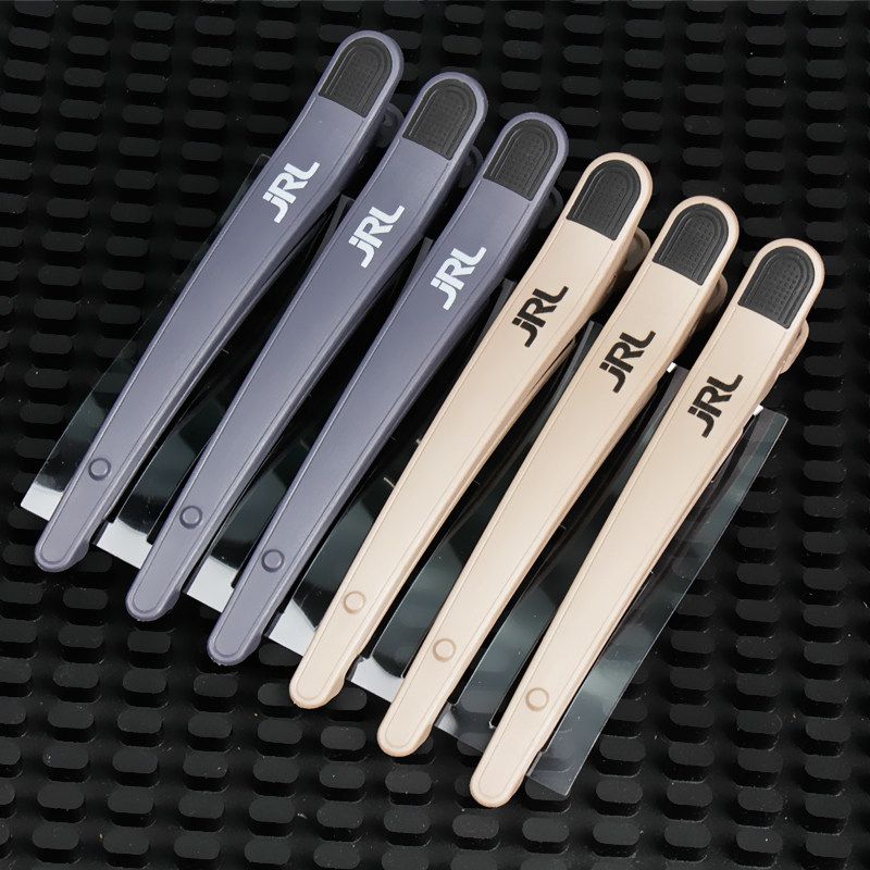

JRL Clip Hairdressing Traceless Clip Barber Shop Professional Hot Dyeing Partition Locating Clip Hairdressing Styling Scissors Barrettes Jrl Seamless Hair Clips (Pack of 6)