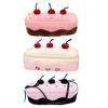 Cherry Cake Plush Pencil Pouch Large Capacity Stationery Case Cute Pen Holder for School Supplies Makeup Brushes