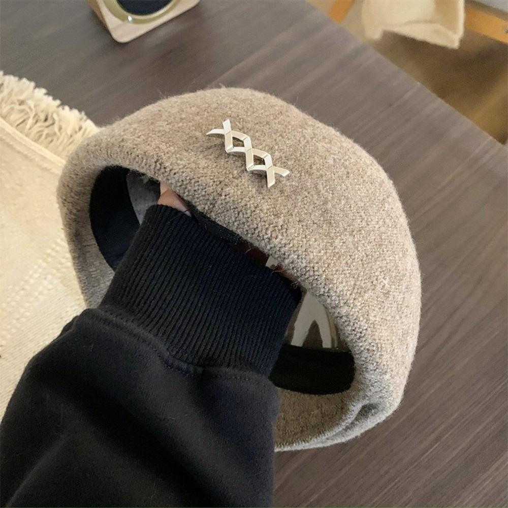 Knitted Woolen Berets Solid Color Octagonal Cap Casual Artist Cap  Party