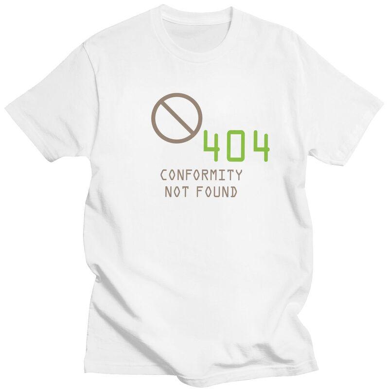 Custom Error 404 Conformity Not Found Tshirt for Men Short Sleeve Casual T Shirt Programmer Tshirts Slim Fit 100 Cotton Tee