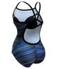 Nigseuwon Women'S One-Piece Swimsuit Nsjw-4935R Women'S Indoor Pool Lesson Swimsuit (Bra Included) X-Shaped Stripe