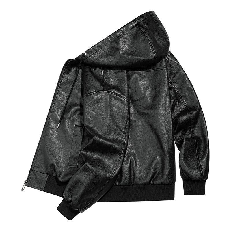 Trend New Men's Leather Jacket American Tooling Locomotive Hale Slack Old Money Street Simple Casual Leather Jacket Men