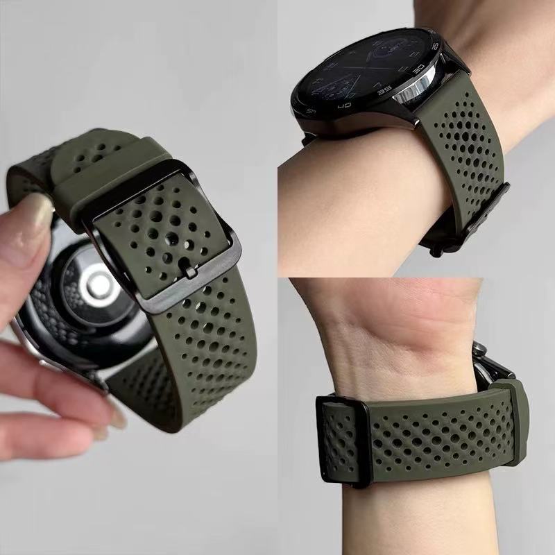 20mm 22mm Silicone Strap For Amazfit Active 2/GTS 4/3/2 Sports Breathable Bracelet Wristband Amazfit Bip 6/5 GTR 4/3 Accessories