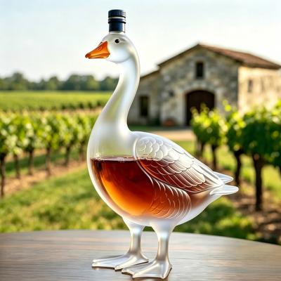 Liba alakú üvegkancsó, 3D dombornyomott whiskey-süveg dugóval, 350 ml Art Deco kancsó Bourbonhoz, Borhoz, Otthoni Bár Dekoráció, Ajándék