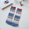 Breathable Five Finger Tube Socks Flower Toe Separator Socks Soft Toe Mid-calf Socks  Slippers
