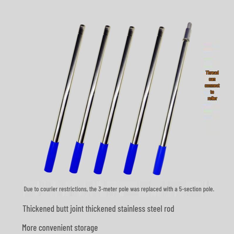 Stainless Steel Telescopic Roller Brush & Paint Tray Set for Wall Painting