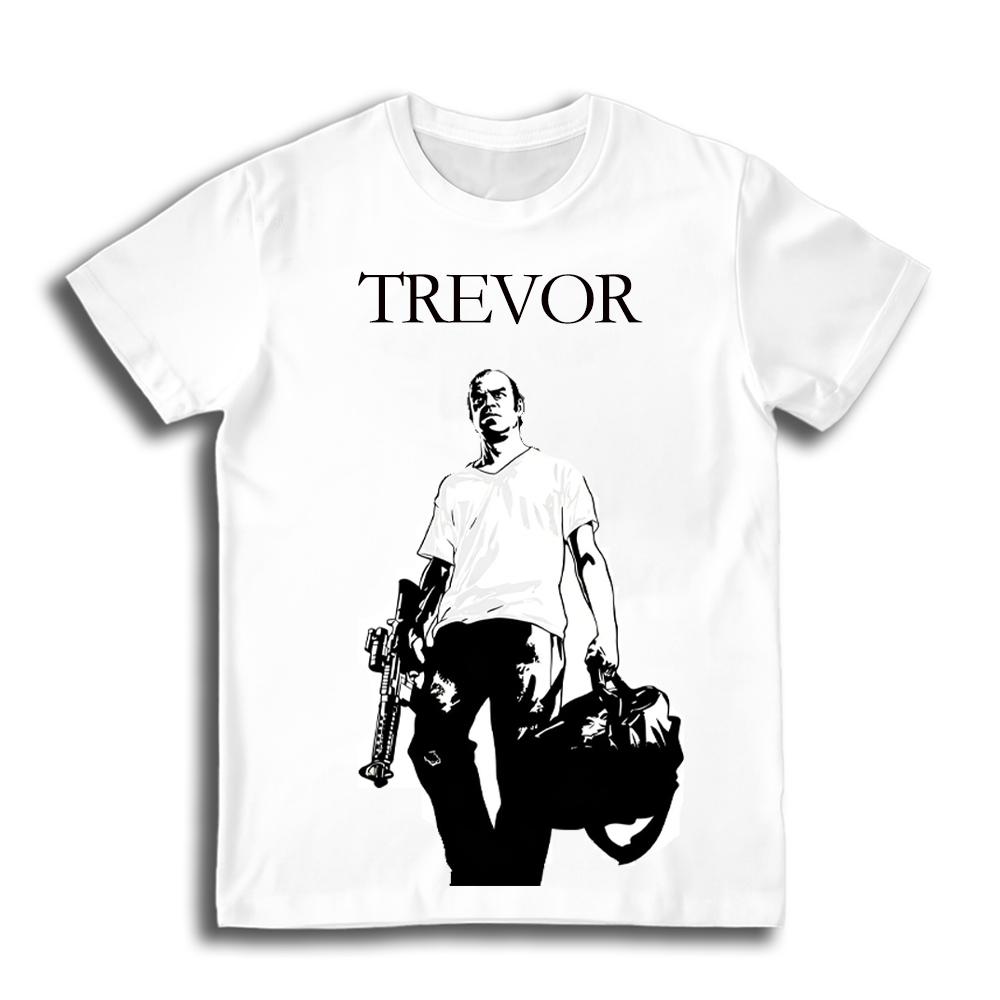 Three Men's Game Printed T-Shirt Fun Outlaw Trevor Philips Unhinged Chaos Graphic T-Shirts Street Hip Hop Trendy Loose Tops