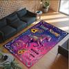 Horse Theme Crystal Velvet Floor Rug Personalized Custom Name Text Warm Carpet Home Decoration