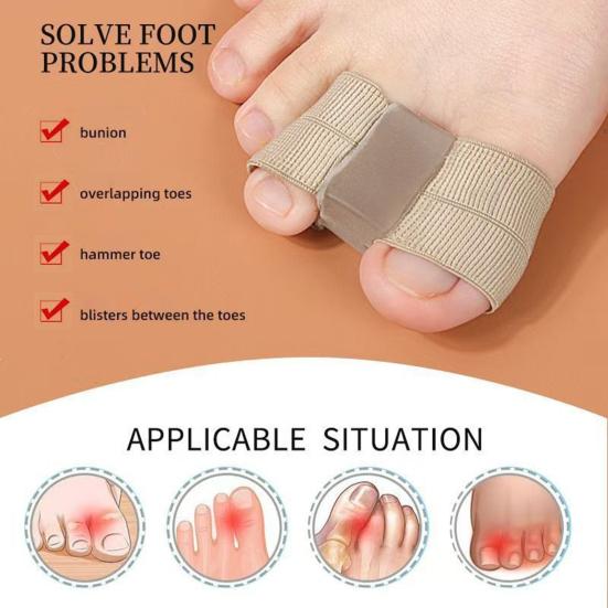 Toe Separator Hallux Valgus Corrector Breathable Elastic Nylon Spacers for Overlapping Toes Bunion Relief & Straightener