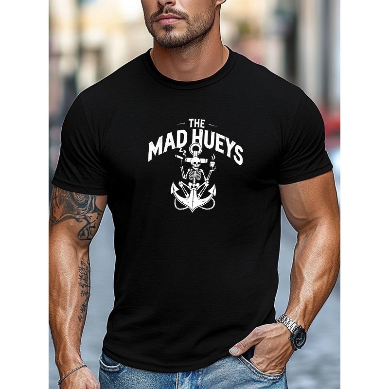 European sizes Men s T-shirt, Relaxed and Casual, THE MAD HUEYS Graphic Summer Casual Crew Neck Short Sleeve T-shirt S чёрный