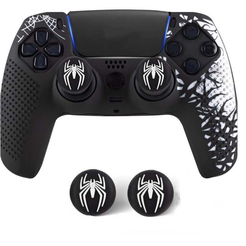 For PS5 Controller Cover Case Anti-Slip Silicone Protective Skin Compatible with PS5 Game Controller Thumbstick Grip Cap Sticker