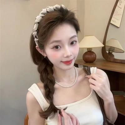 Wave Pattern Wrapped Hair Hoop Comfortable Adjustable Women's Satin Hairband Elegant Fabric Headband Toothed Headband