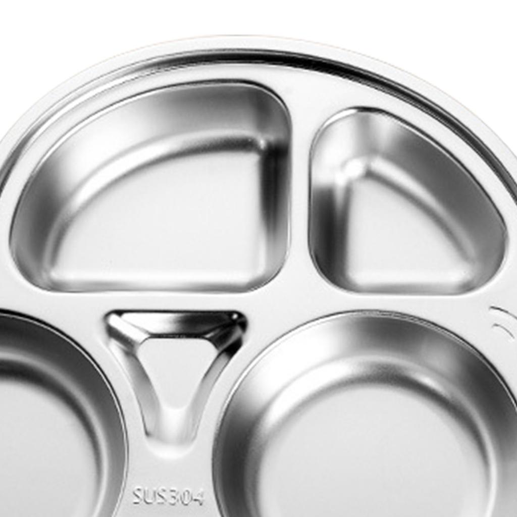Stainless Steel Divided Platter Food Grade Cartoon Drop Proof Fun Shape Divided Dinner Tray for