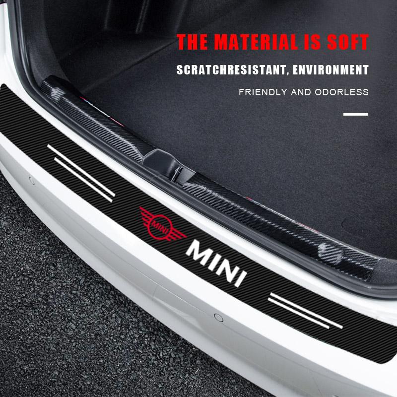 1pcs Carbon Fiber Car Trunk Rear Bumper Sticker Guard Plate Protector For Mini Cooper One S Clubman R50 R53 R56 R60 F55 F56 R57 R58 R59