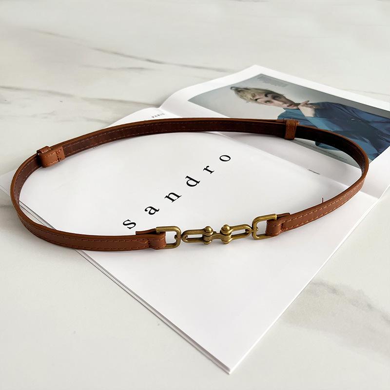 Smooth Buckle Thin Belt Women'S Decorative Dress With Shirt And Waist Small Belt Trendy