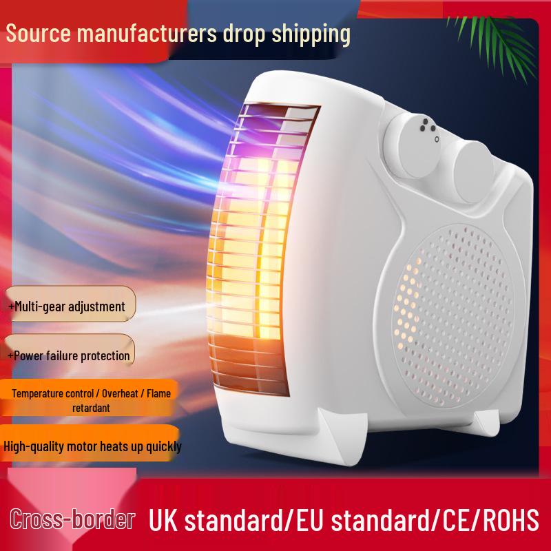 Compact EU Standard Electric Desktop Fan Heater