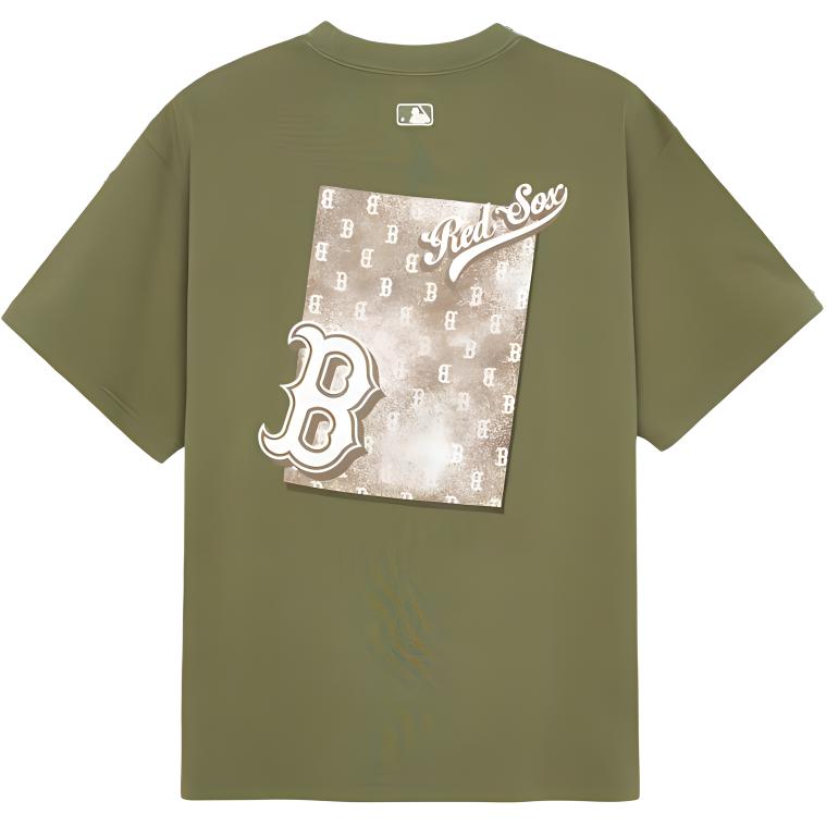 New MLB T Shirts Unisex Army Green 3ATSM0744-43KAP