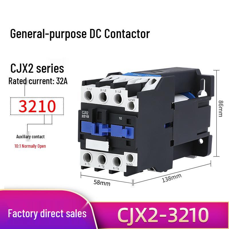 CJX2 Series DC Contactor 12V/24V (Models: 1210Z, 0910Z, 1810Z, 2510Z, 3210Z, 6511Z)