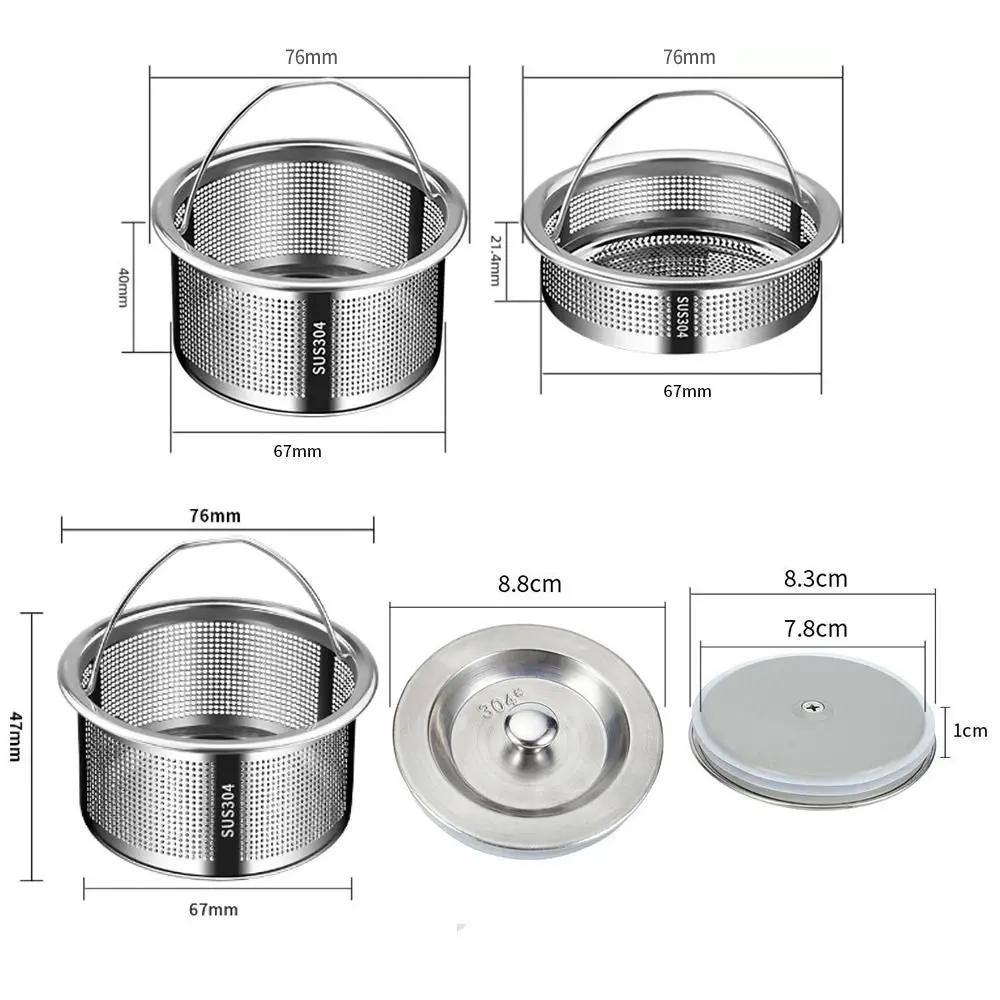 Stainless Steel Sink Strainer Protection Against Clogging Drain Hole Filter Mesh Drain Cover Cover Drain Hole Food Catcher