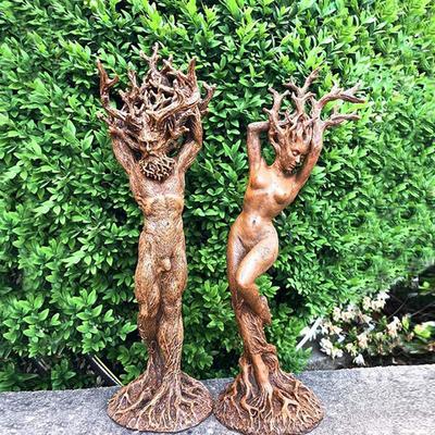 Resin Forest Goddess Statue Ornaments Garden Decor Tree God Handicraft