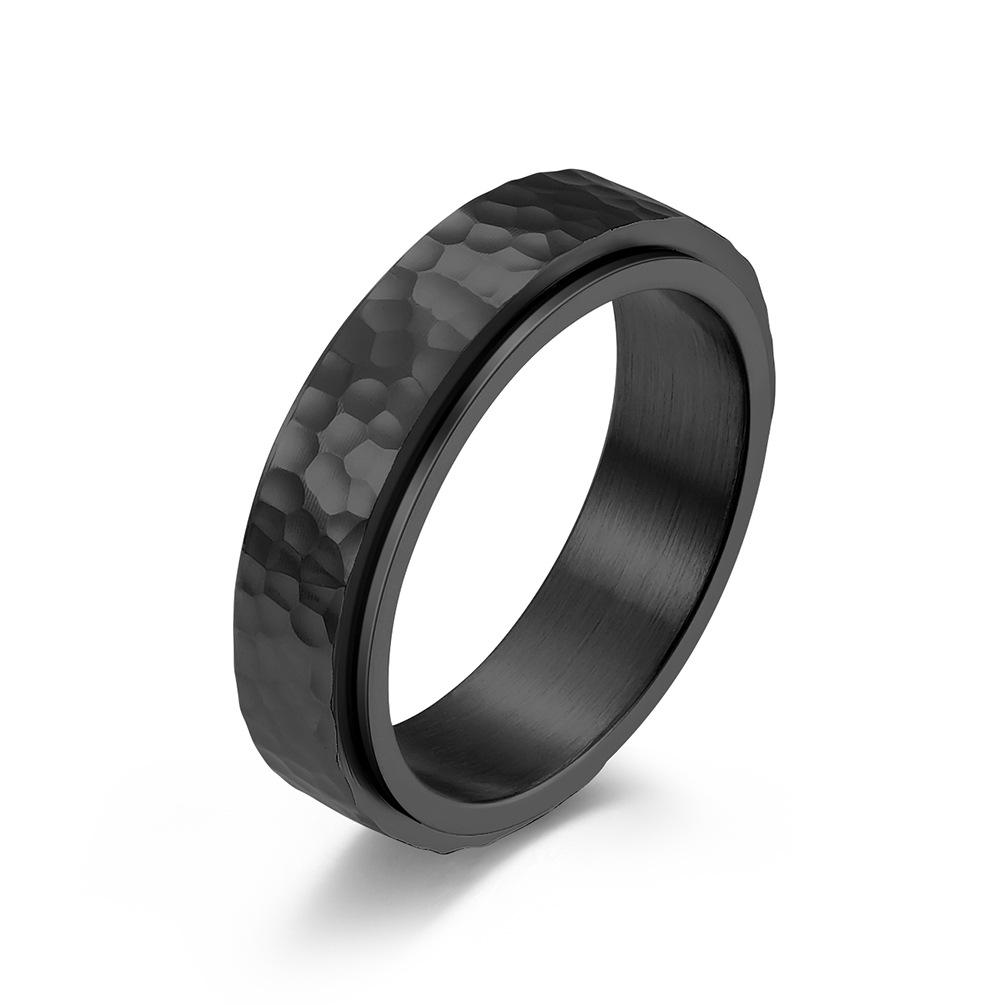 New Titanium Steel Rotating Ring Has Irregular Hand Hammered Patterns