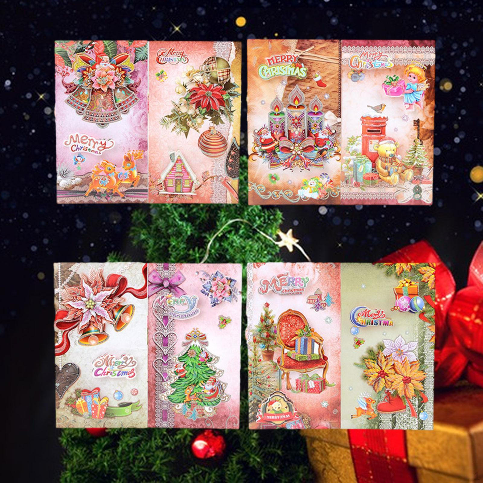 

8 шт. набор рождественских поздравительных открыток праздничные поделки сезон милые украшения благословение карты для Style B