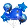 Marine Animal-themed Aluminum Film Spherical Balloon Party Decoration Pentagram Crab Shark Lantern Fish Whale Aluminum Film Balloon Set