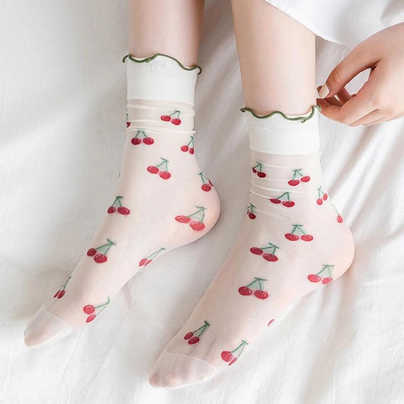 5 Paar Atmungsaktive Ultra Dünne Socken Sommer Damen Transparent Spitze Seide Kristall Rose Blume Mädchen Elastische Kurze Socken Damen Socken