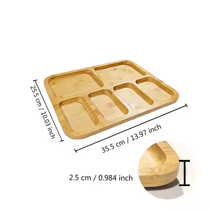 Bamboo Snack Tray with Clear Acrylic Lid for Parties and Gatherings