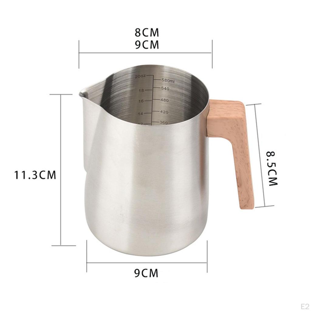 600 ml Mjölkskumningskanna, Idealisk för Espresso, Latte Art och andra konstnärliga kreationer. Easy-tMilk