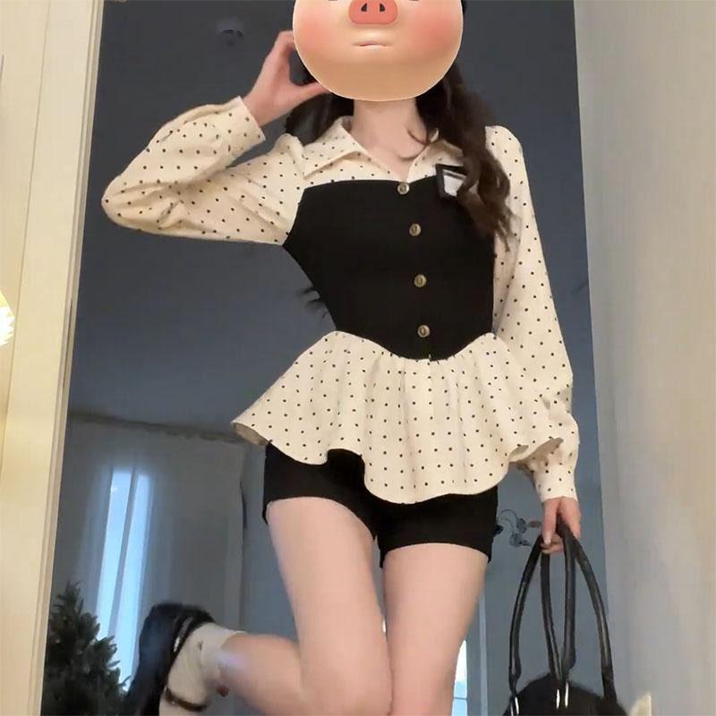 

Plus Size French-Style Slimming Long-Sleeve Women s Shirt - Spring Design M