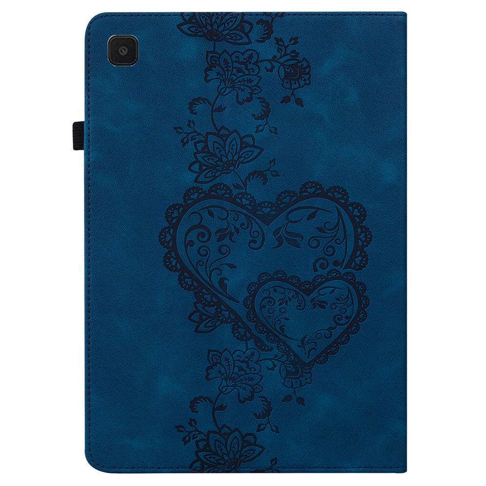 For Samsung Galaxy Tab A11/A9 Leather Case Heart Imprint Foldable Stand Card Slot Stylus Holder Tablet Cover