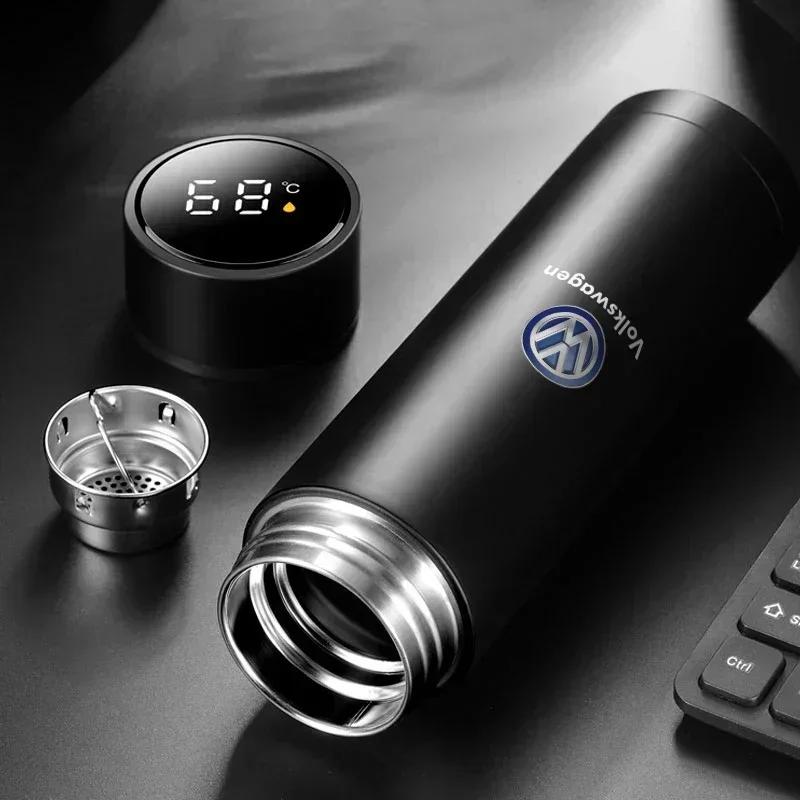 PET1 For VOLKSWAGEN VW Polo B6 2025 Hot For Volkswagen New Car Smart Thermos Bottle With Temperature Display Coffee Cup For Volkswage