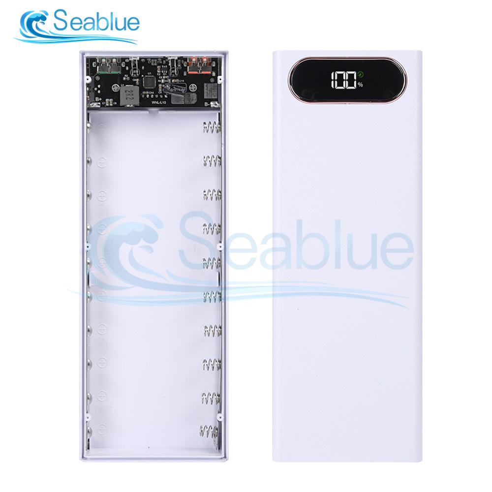 Dual USB 22.5W 10*18650 Power Bank Case Mobile Phone Fast Charger Storage DIY Shell LED Digital 18650 Battery Holder Charger Box