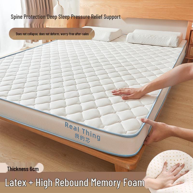 High Resilience Memory Foam Latex Mattress - Double Soft, Thickened for Dorm or Home Use.