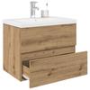 Cabinet Under Sink With Built-in Sink and Faucet Artisan Oak