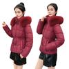 Down cotton-padded clothes women's medium and long cotton-padded clothes slim-fitting large fur collar cotton-padded jackets thickened cotton-padded