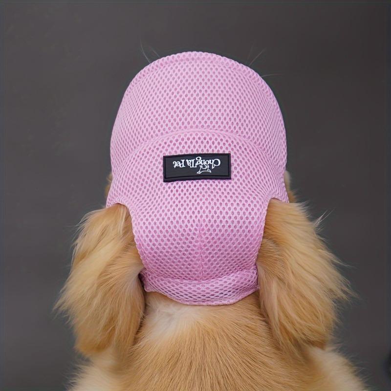 Breathable Mesh Baseball Cap for Dogs Featuring Ear Holes - a Trendy Light Green Hat Suitable for Golden Retrievers, Corgis