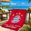 Personalisierbares Strandtuch FC Bayern München Wappen Mikrofaser-Strandtuch, Leicht für Sommerreisen, Schwimmbad-Fan Geburtstagsgeschenk