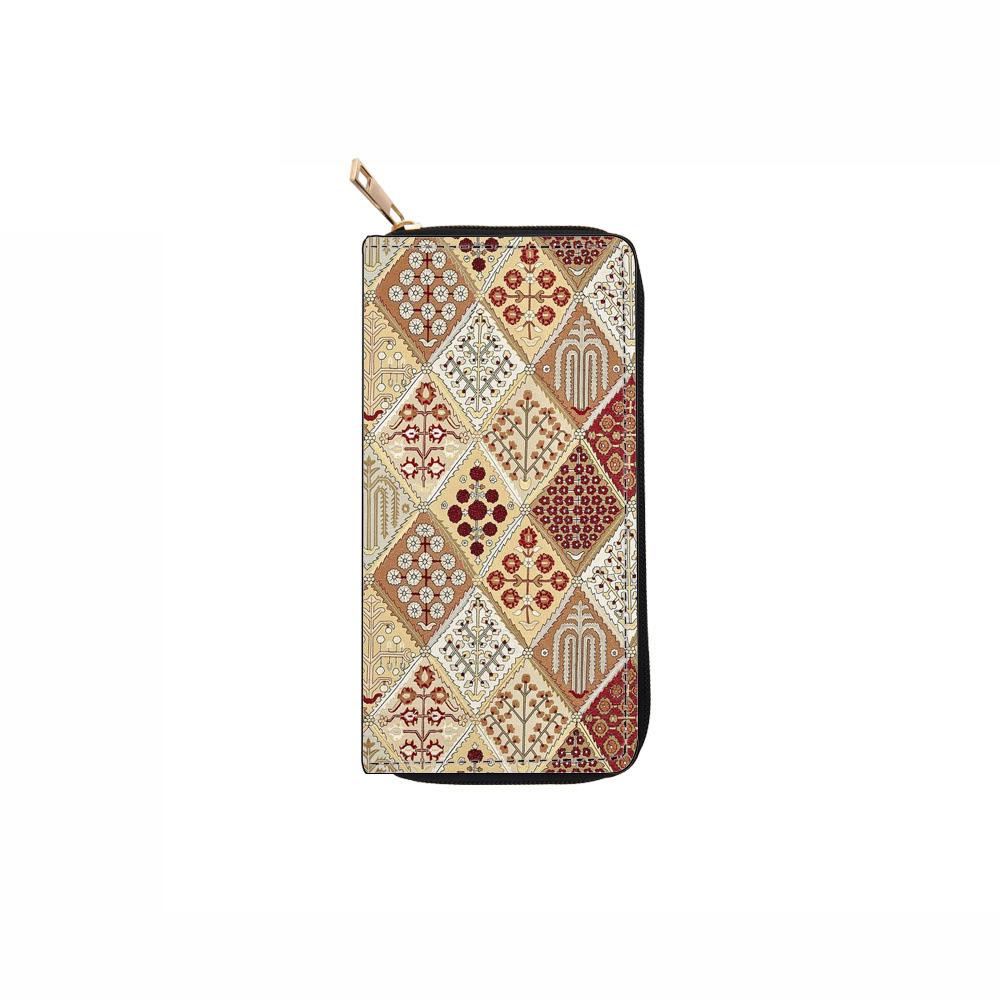 

Ethnic style long zipper wallet wallet clutch bag